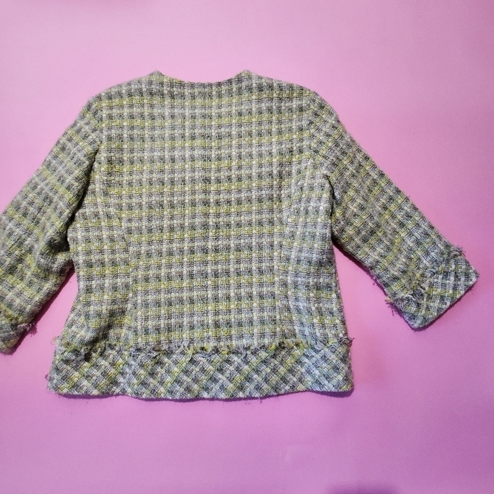 Coldwater Creek Green Tweed Zip Up Jacket - Picture 5 of 5